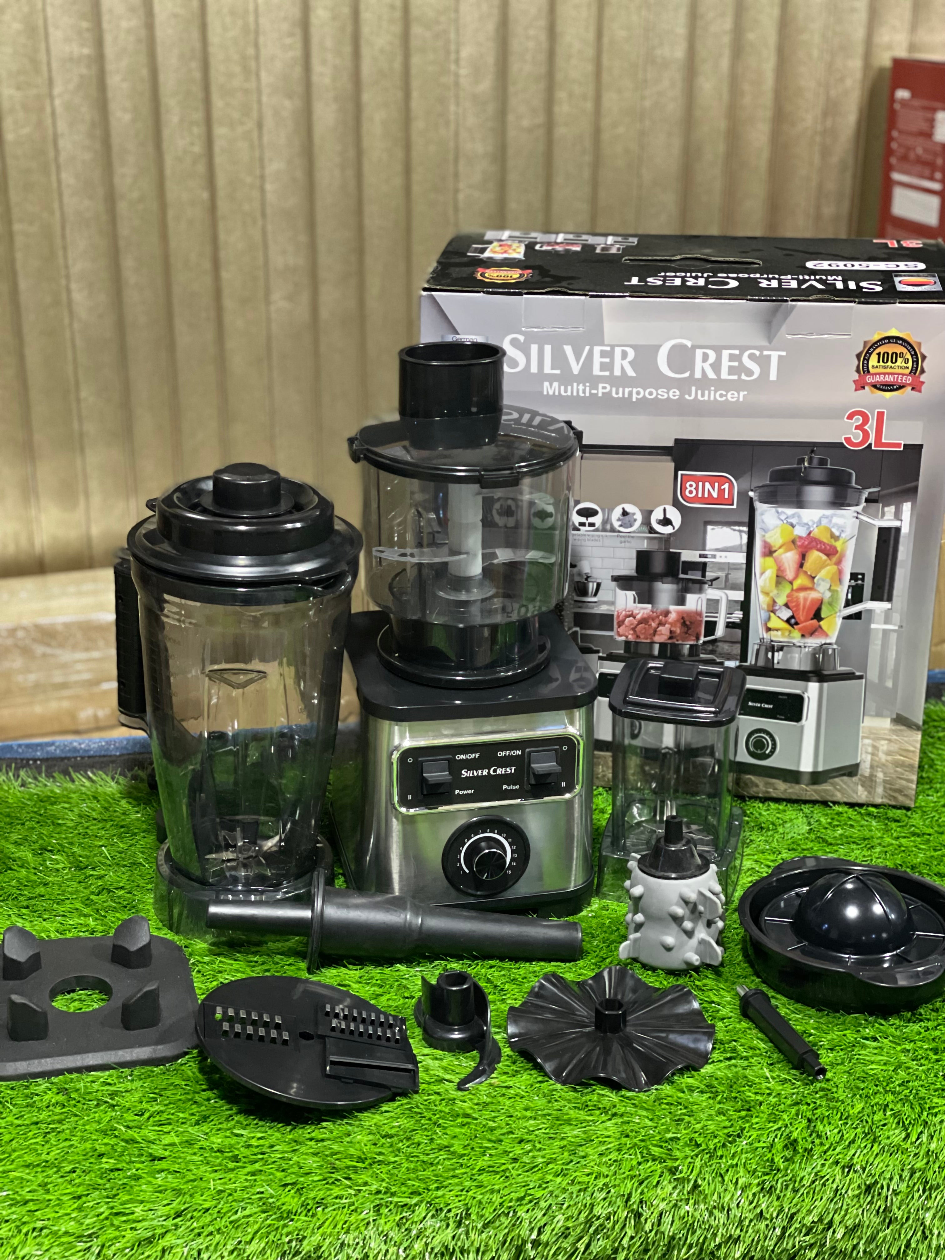 Silver Crest 8-in-1 Kitchen Machine – Juicer, Blender & Grinder with 3L Jar
