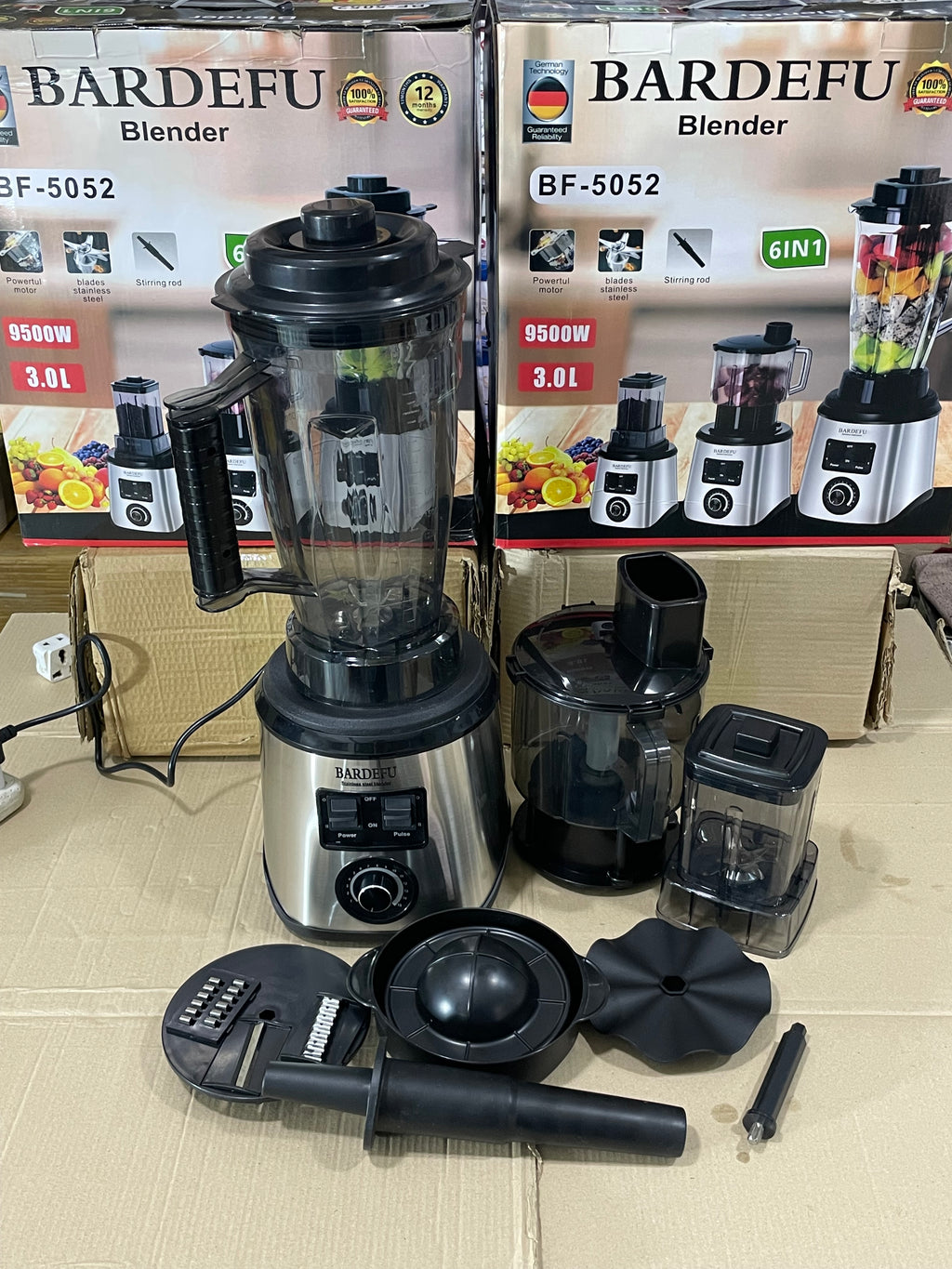 BARDEFU 6-in-1 Kitchen Blender Set — Blend, Grind, Chop, Juice & Slice in One