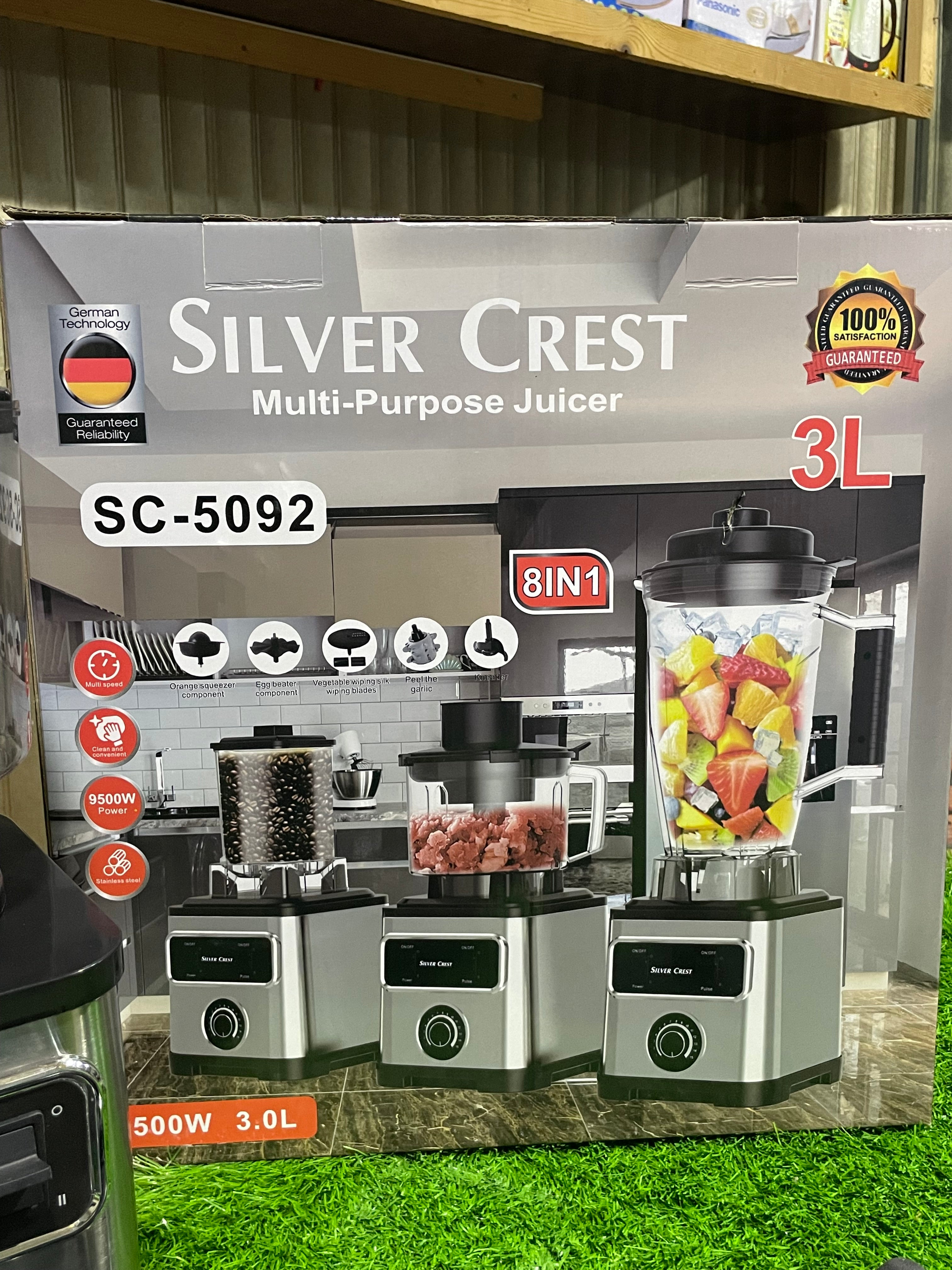 Silver Crest 8-in-1 Kitchen Machine – Juicer, Blender & Grinder with 3L Jar