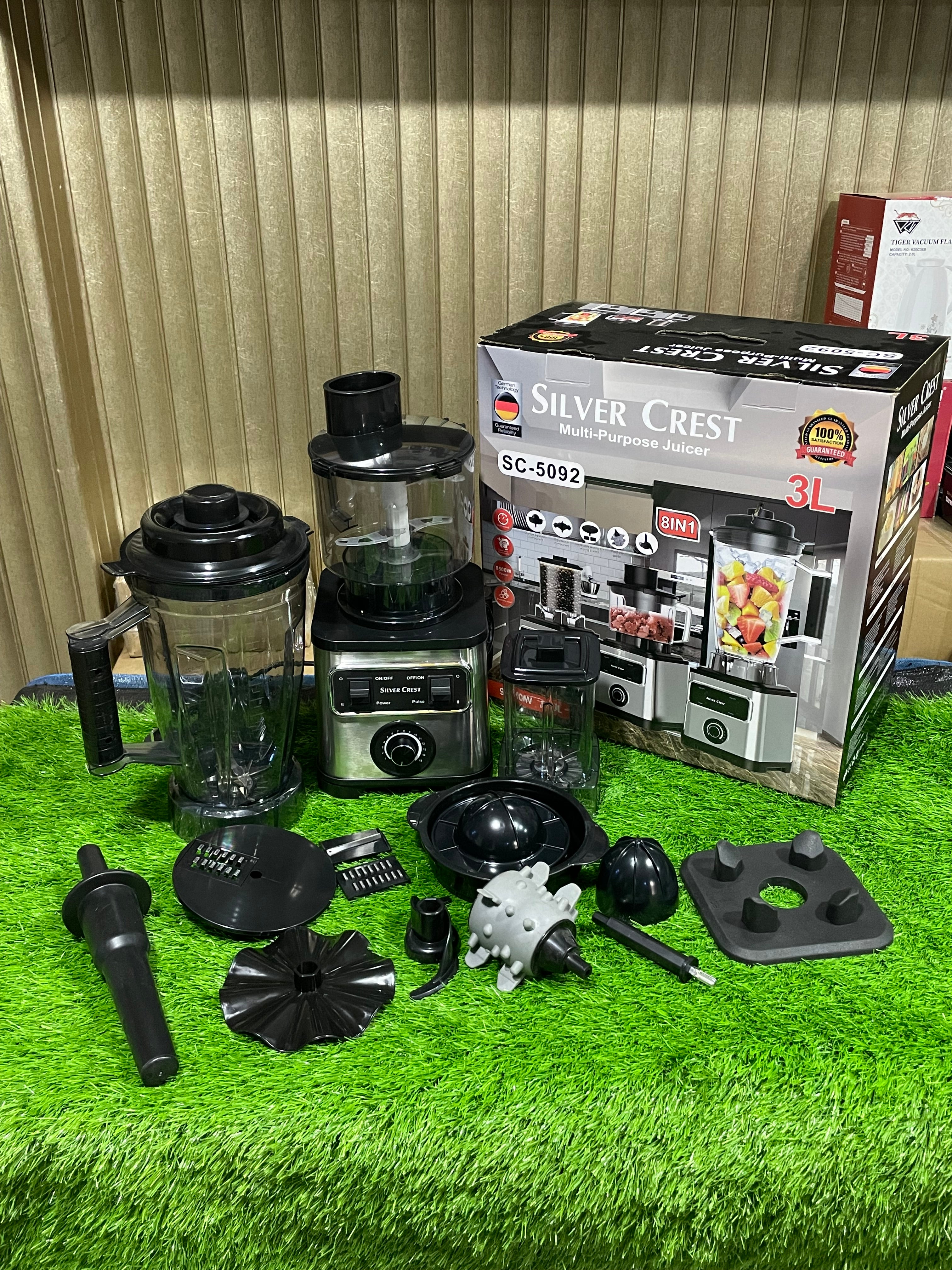 Silver Crest 8-in-1 Kitchen Machine – Juicer, Blender & Grinder with 3L Jar