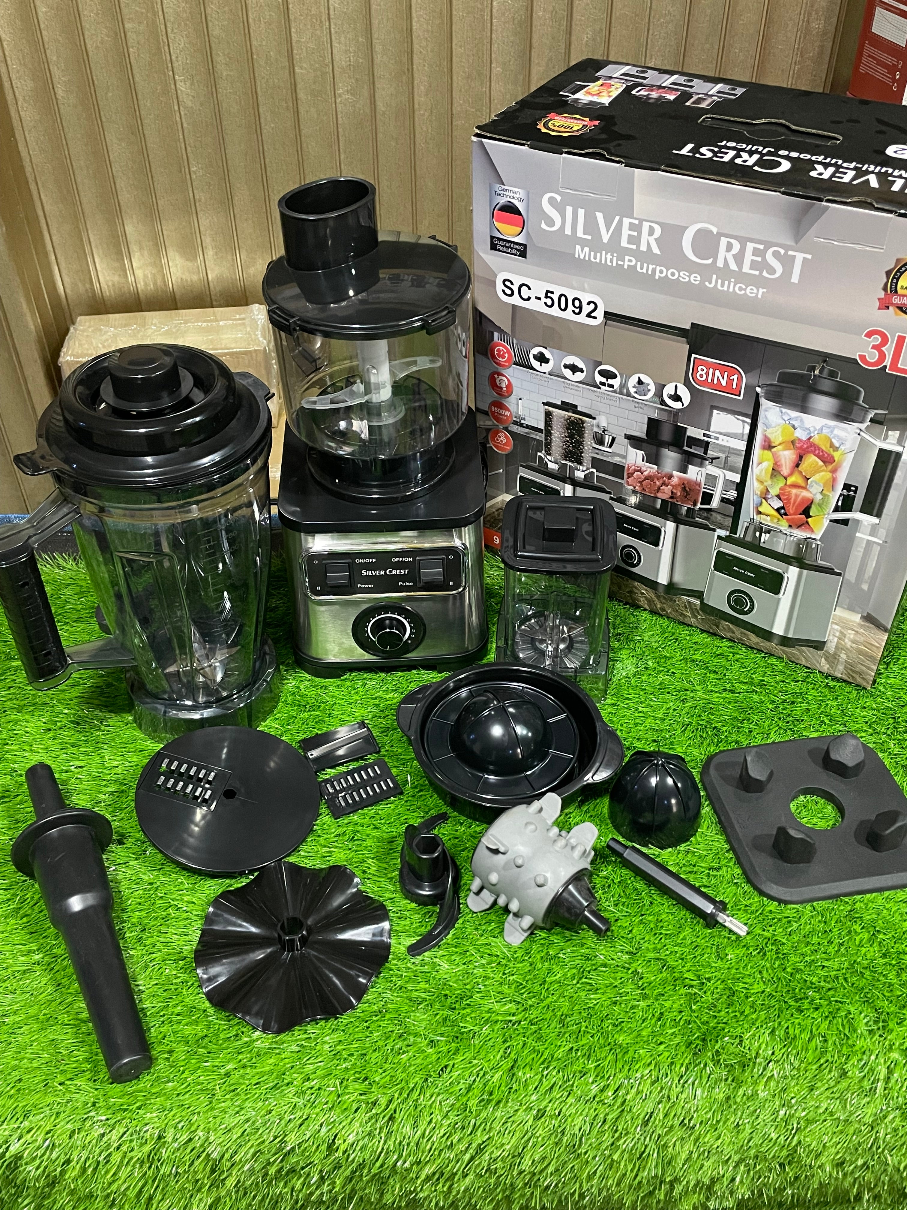 Silver Crest 8-in-1 Kitchen Machine – Juicer, Blender & Grinder with 3L Jar