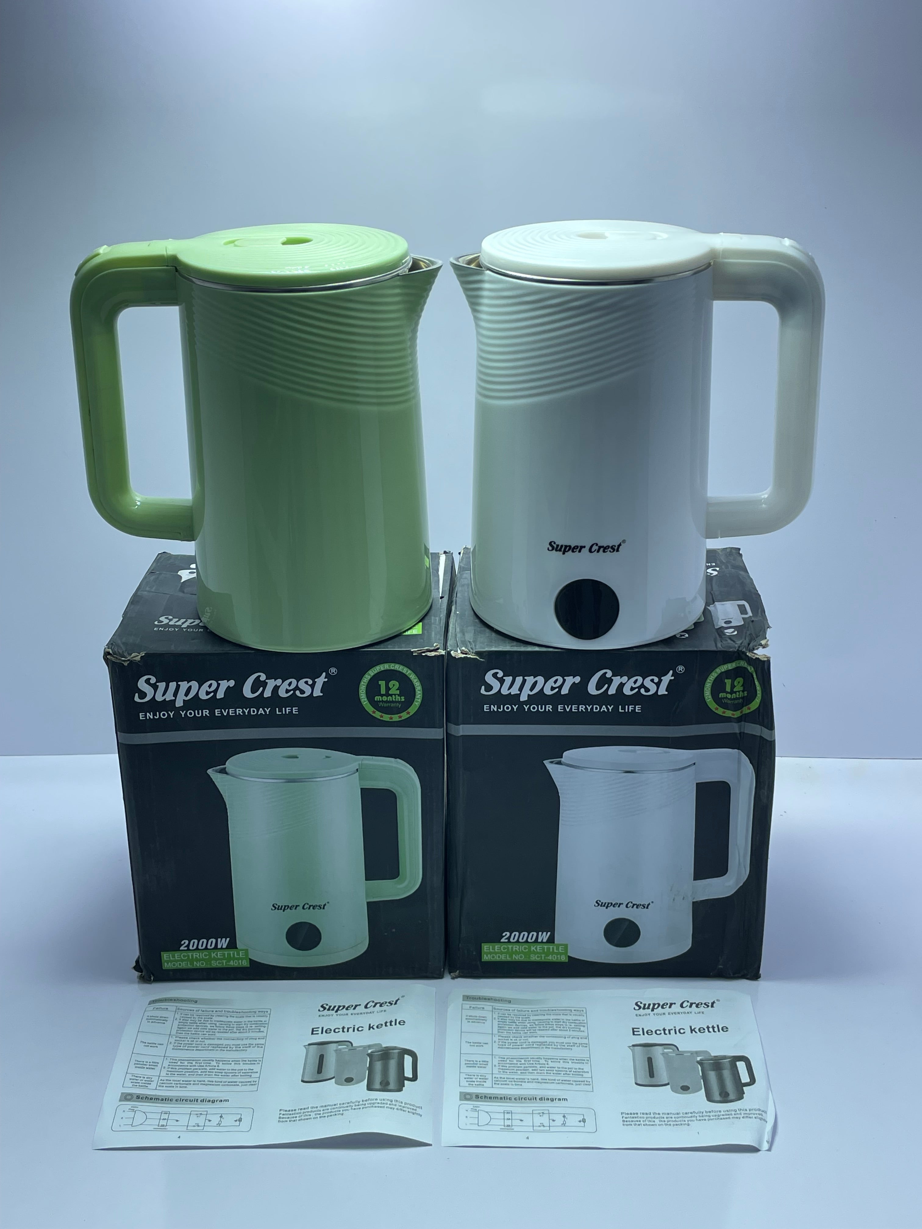 Super Crest 2.3L Electric Kettle – 2000W Fast Boil | Big Family Size | Auto Shut-Off