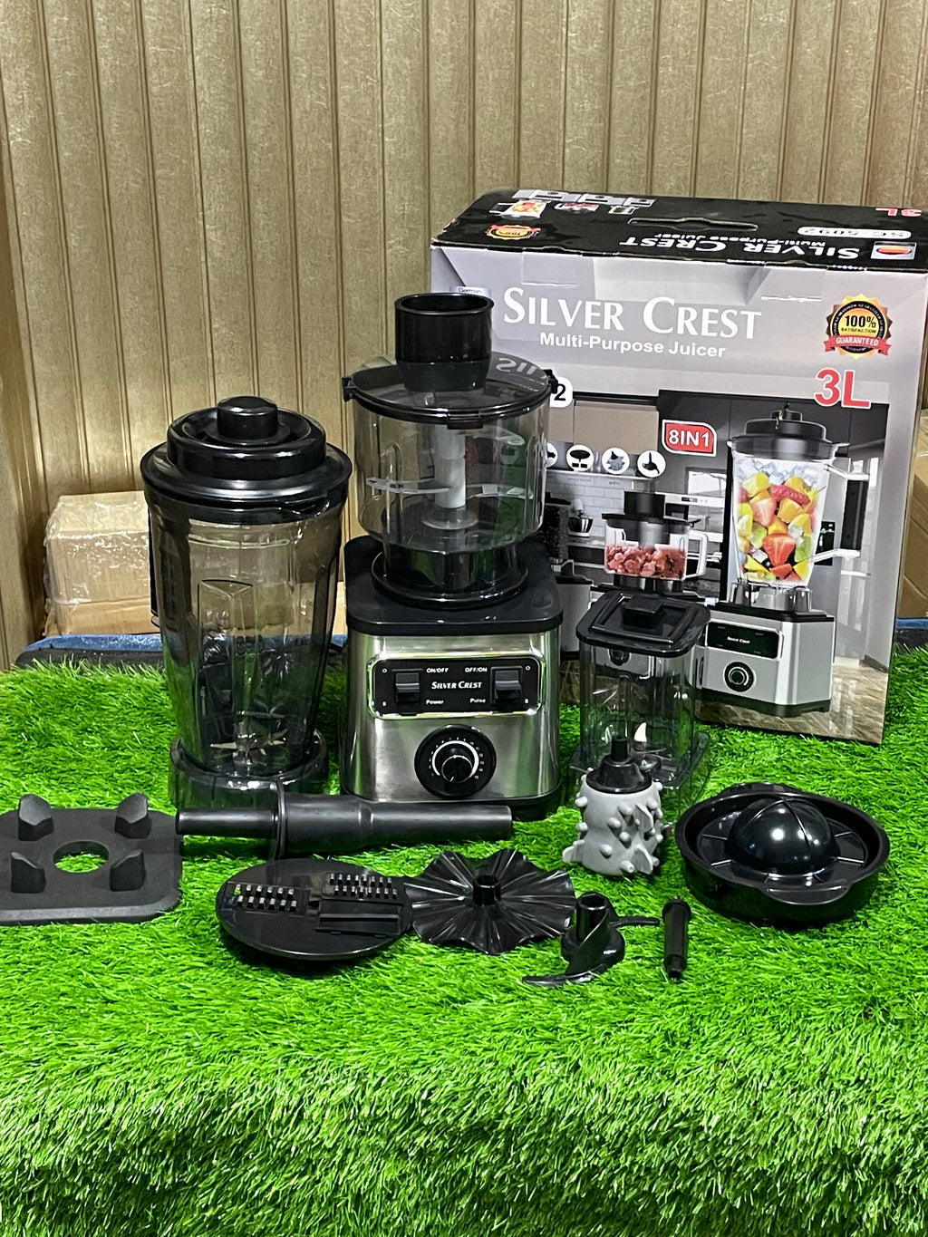 Silver Crest 8-in-1 Kitchen Machine – Juicer, Blender & Grinder with 3L Jar