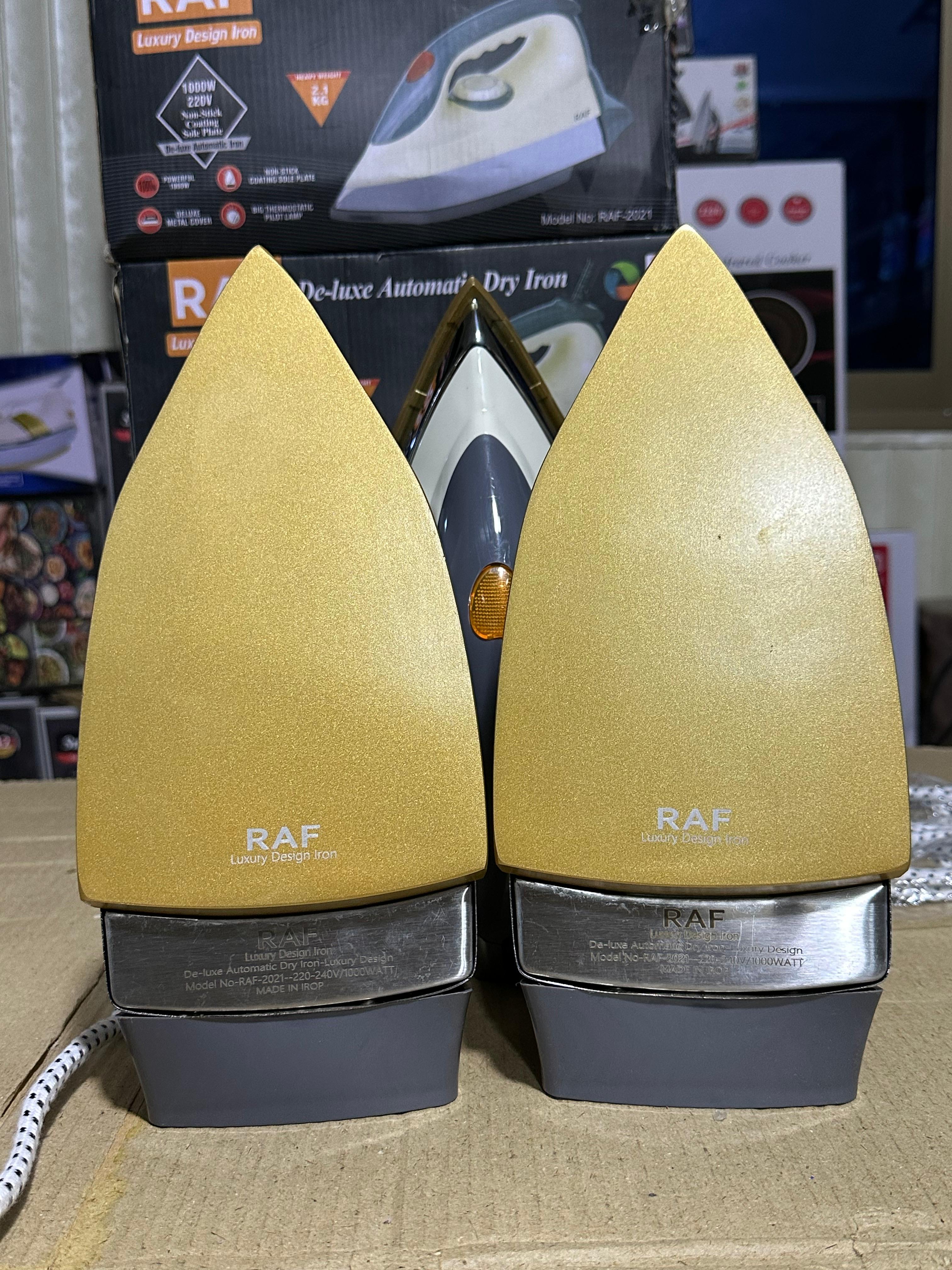 RAF Deluxe Dry Iron 1000W | 6 Temperature Settings | Non-Stick Plate