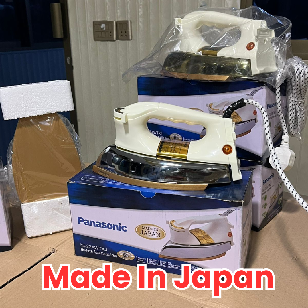 Japan Imported, Panasonic Dry Iron 1000W - Non-Stick Soleplate, Swivel Cord