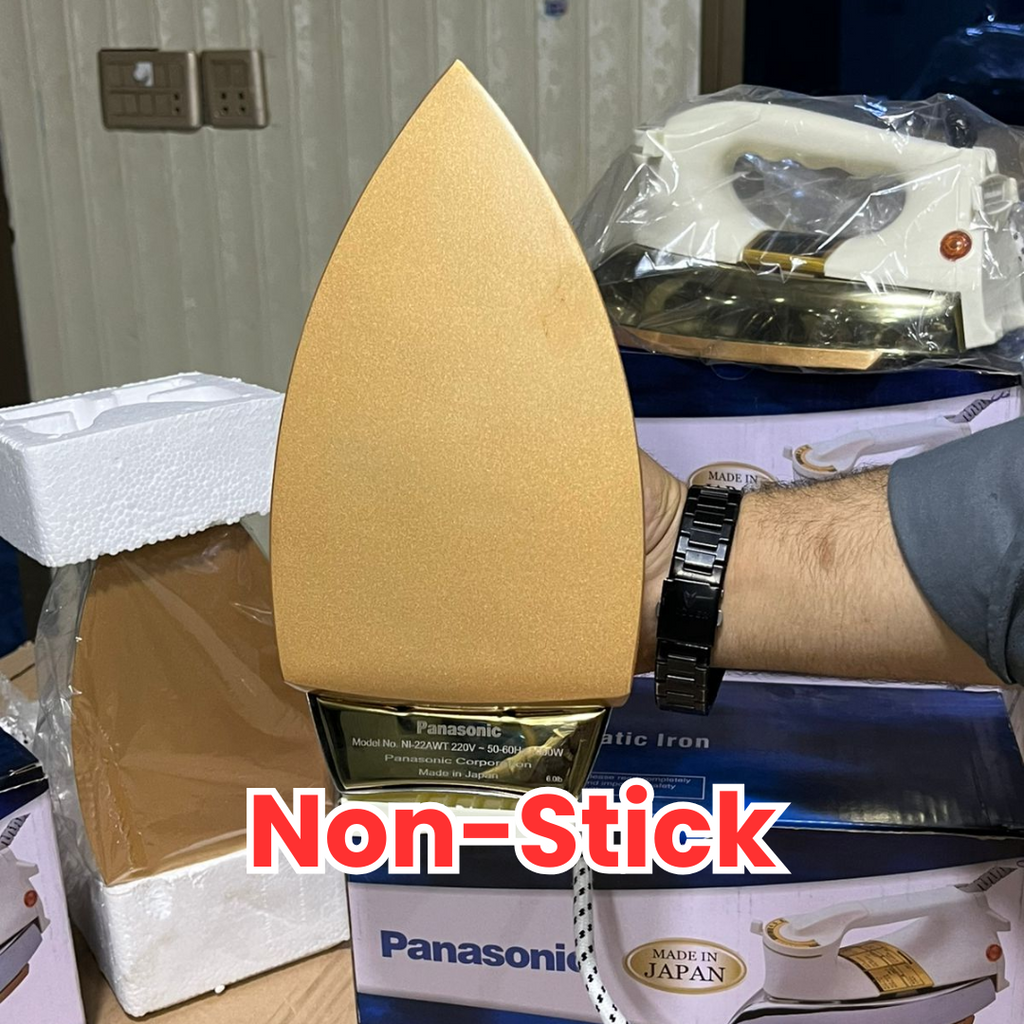 Japan Imported, Panasonic Dry Iron 1000W - Non-Stick Soleplate, Swivel Cord