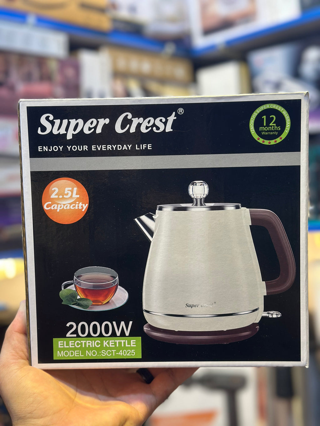 Super Crest Electric Kettle Model SCT: 4027