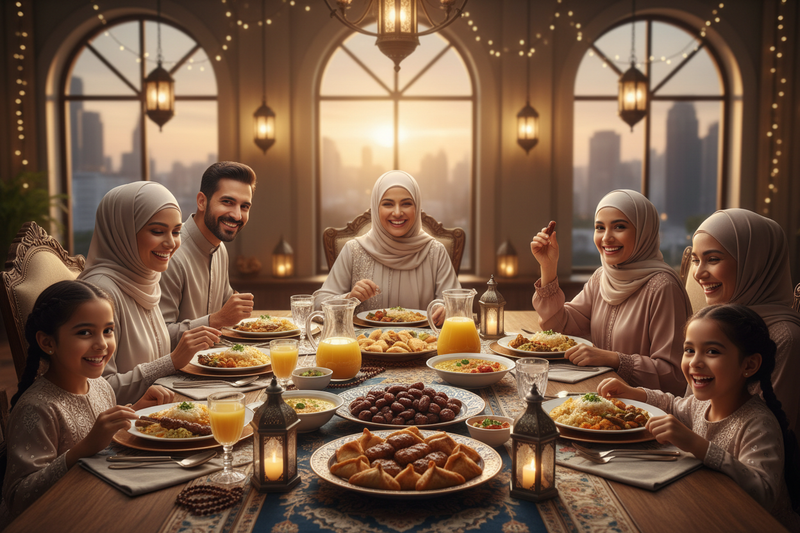 Ramadan family iftar scene