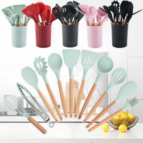 12 Piece Silicon Spoon Set